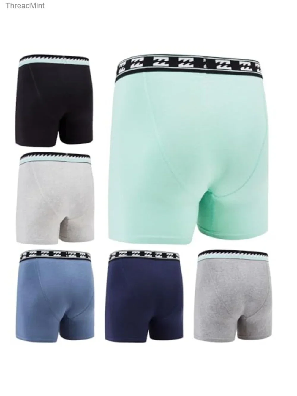Men's Cotton Stretch Boxer Briefs 6 Pack Breathable Tagless Underwear